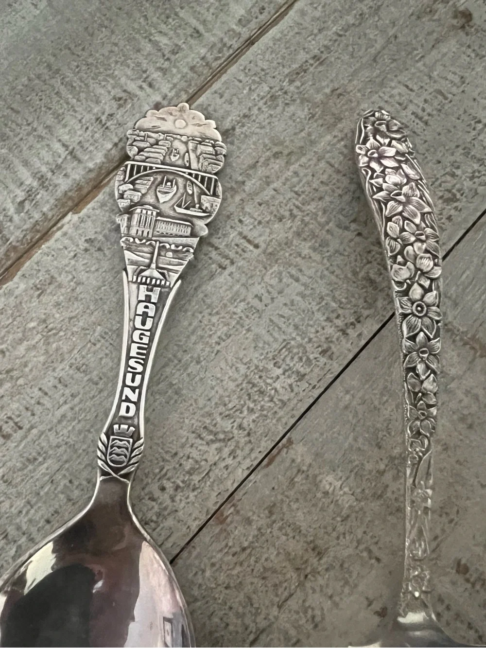 Assorted Antique Silver-Tone Serving and Tea Spoon Classic Decorative Handles